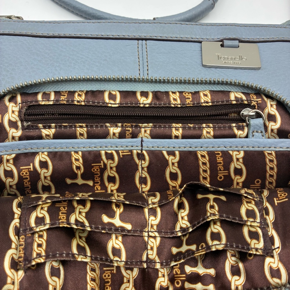 Italian Sky Blue Leather Crossbody Bag - Picture 6 of 8